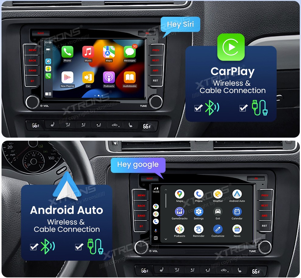 Volkswagen / Škoda / SEAT | Android 10 | 7inch | 4GB/64GB/8Core | Multimedija Xtrons ID70MTVL