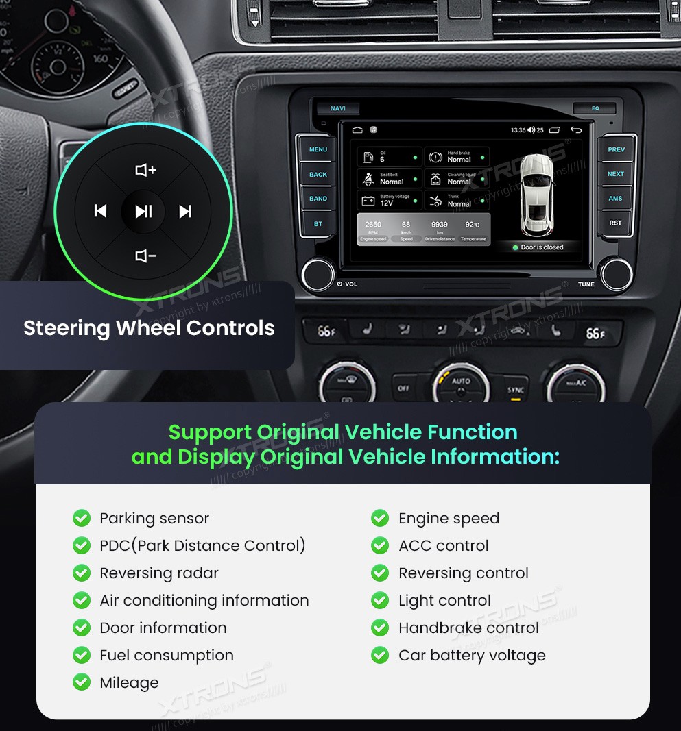 Volkswagen / Škoda / SEAT | Android 10 | 7inch | 4GB/64GB/8Core | Multimedija Xtrons ID70MTVL
