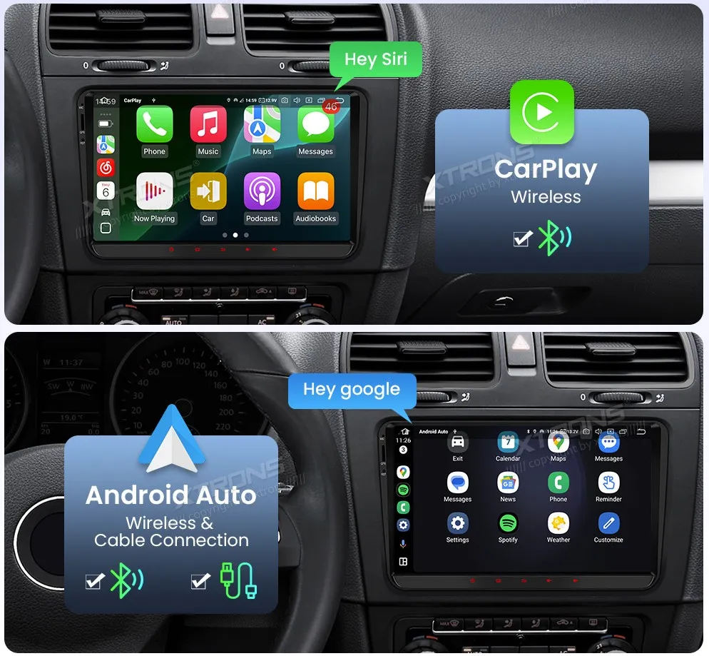 Volkswagen / Škoda / SEAT | Android 14 | 9inch QLED | 8GB/256GB/8Core Snapdragon | Multimedija Xtrons IQ94MTVP