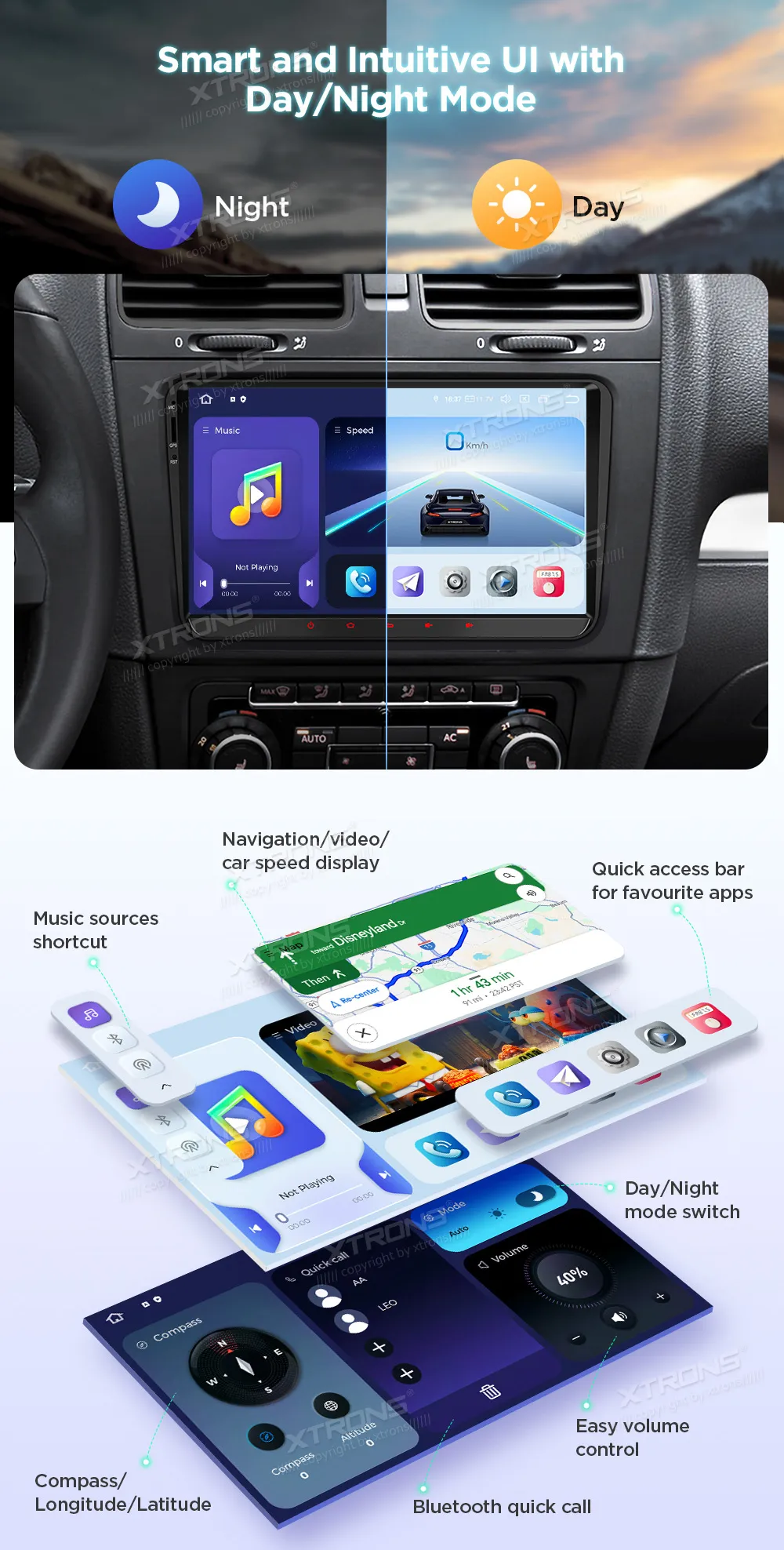 Volkswagen / Škoda / SEAT | Android 14 | 9inch QLED | 8GB/256GB/8Core Snapdragon | Multimedija Xtrons IQ94MTVP