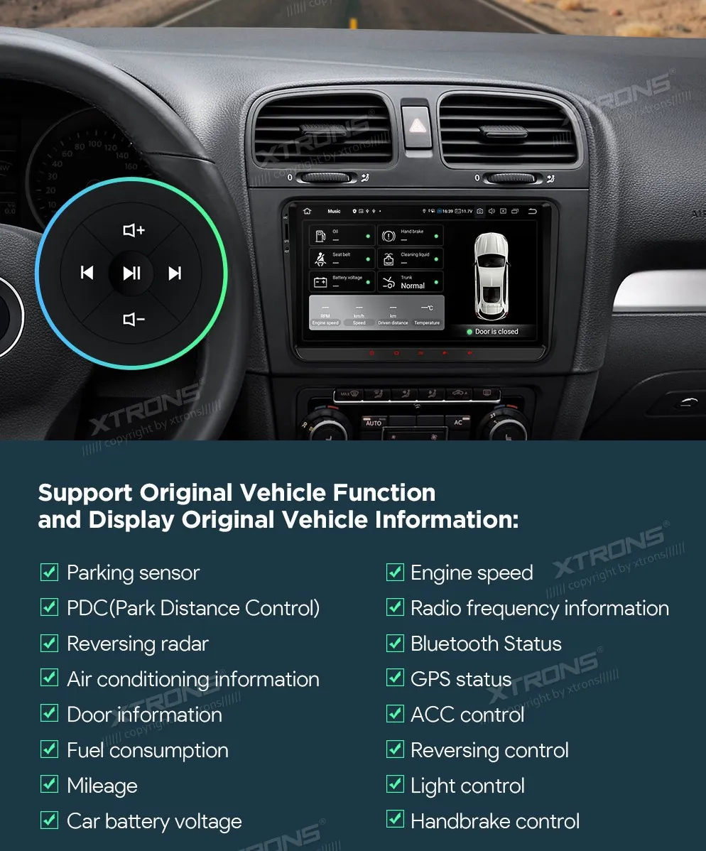 Volkswagen / Škoda / SEAT | Android 14 | 9inch QLED | 8GB/256GB/8Core Snapdragon | Multimedija Xtrons IQ94MTVP