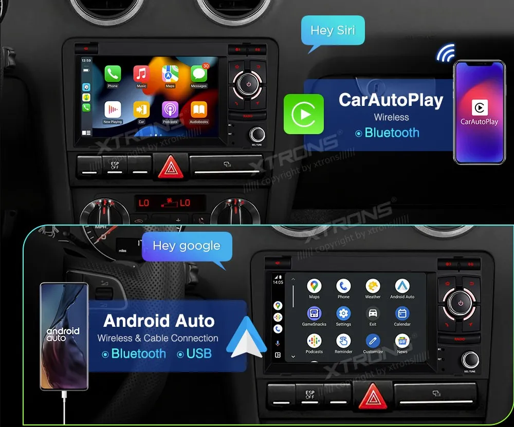 Audi A3/S3/RS3 P8 | Android 14 | 7inch | 4GB/64GB/8Core | Multimedija Xtrons PX74A3AL