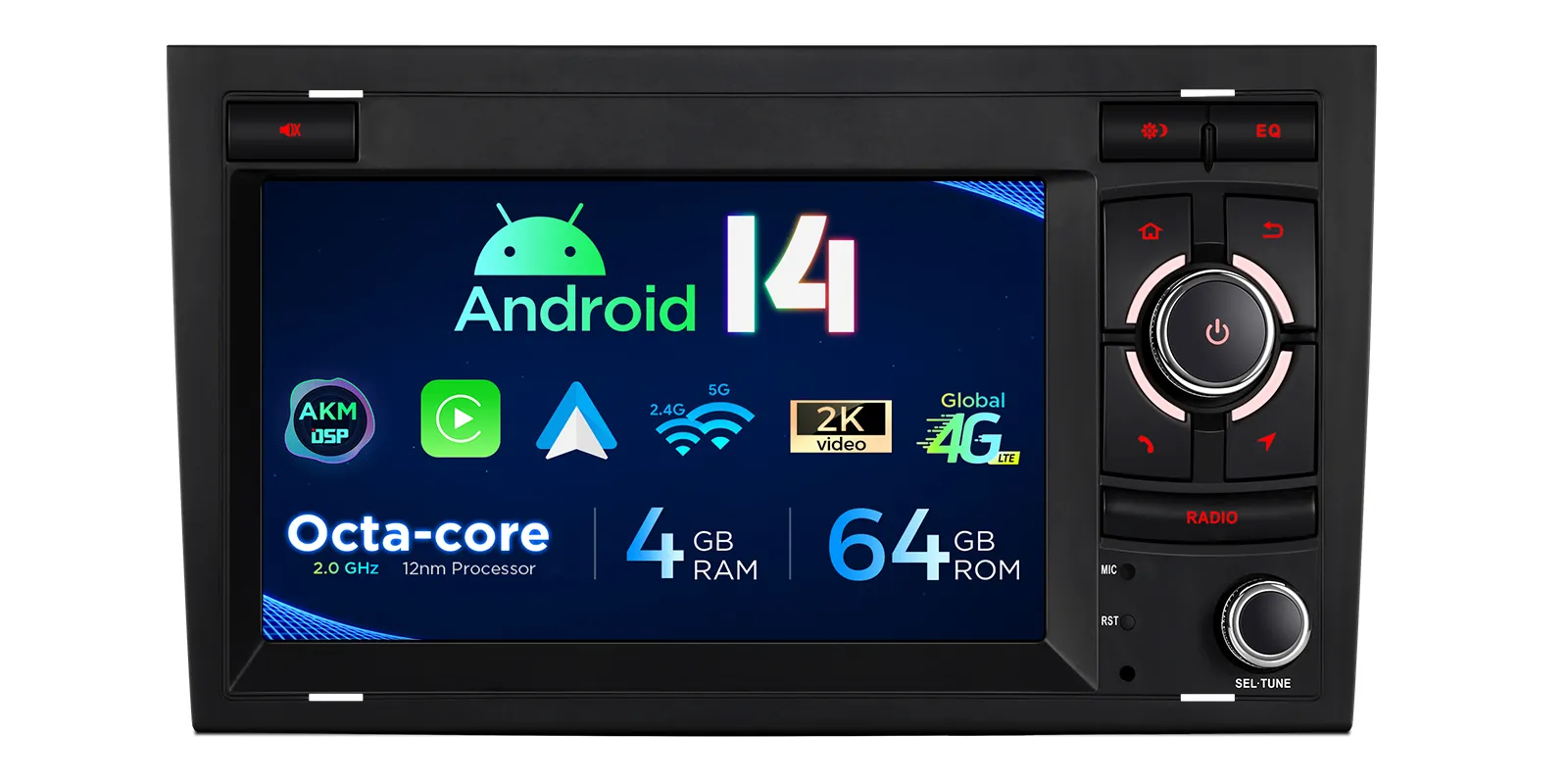 Audi A4/S4/RS4 SEAT Exeo | Android 14 | 7inch | 4GB/64GB/8Core | Multimedija Xtrons PX74A4AL