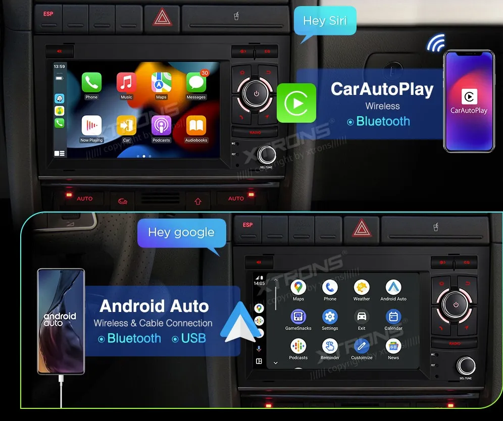 Audi A4/S4/RS4 SEAT Exeo | Android 14 | 7inch | 4GB/64GB/8Core | Multimedija Xtrons PX74A4AL