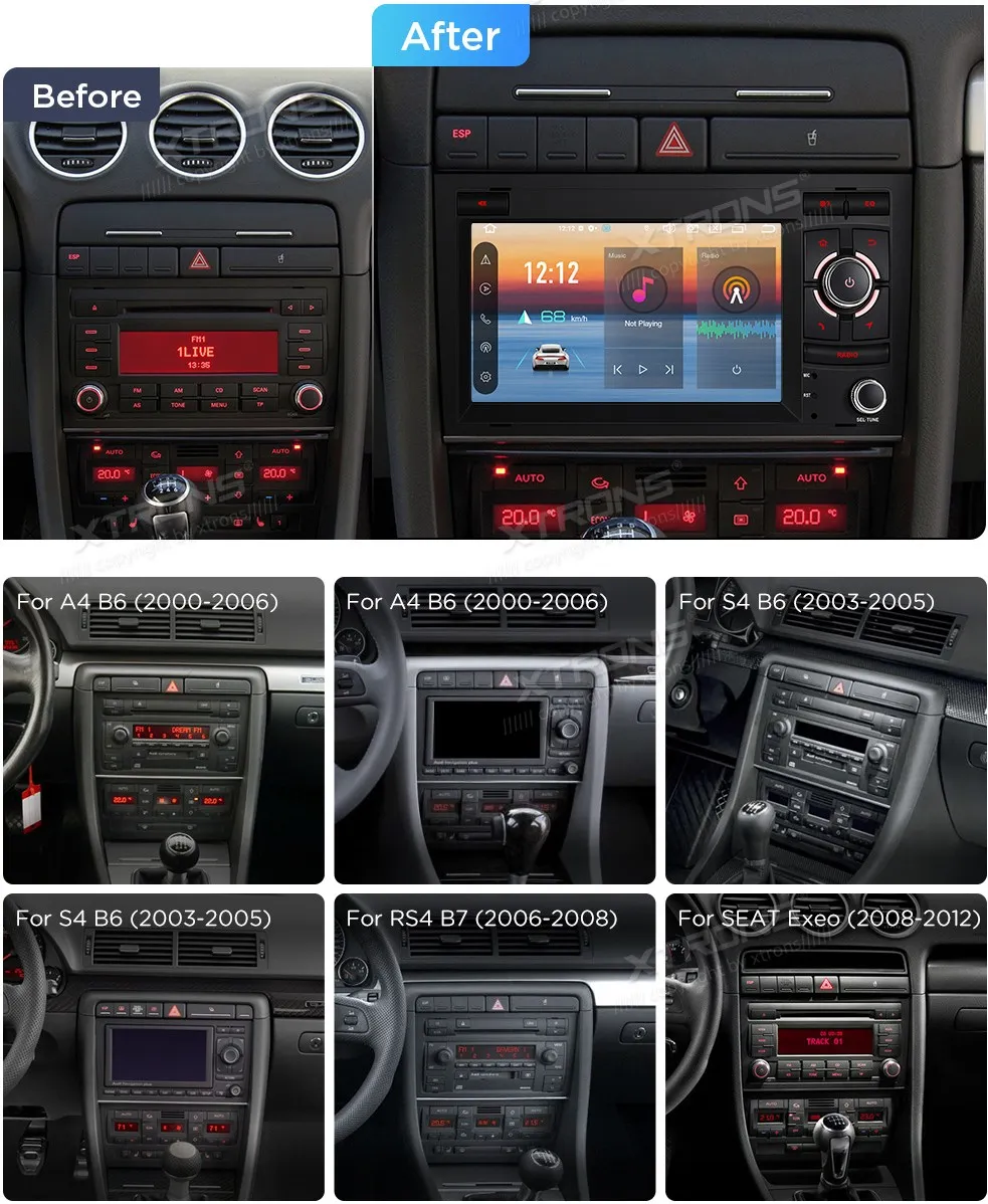 Audi A4/S4/RS4 SEAT Exeo | Android 14 | 7inch | 4GB/64GB/8Core | Multimedija Xtrons PX74A4AL