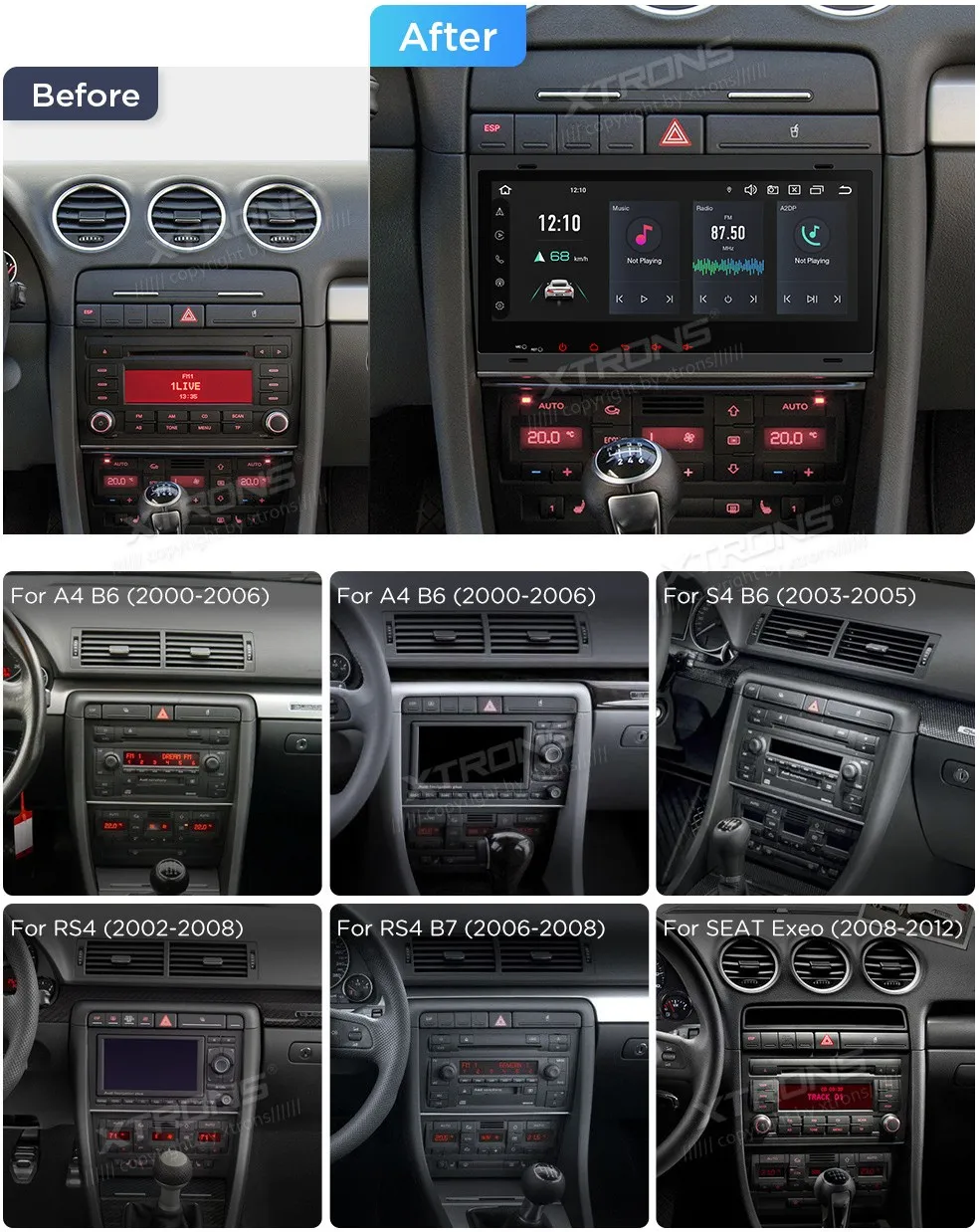 Audi A4/S4/RS4 SEAT Exeo | Android 14 | 8.8inch | 4GB/64GB/8Core | Multimedija Xtrons PX84AA4LHGS