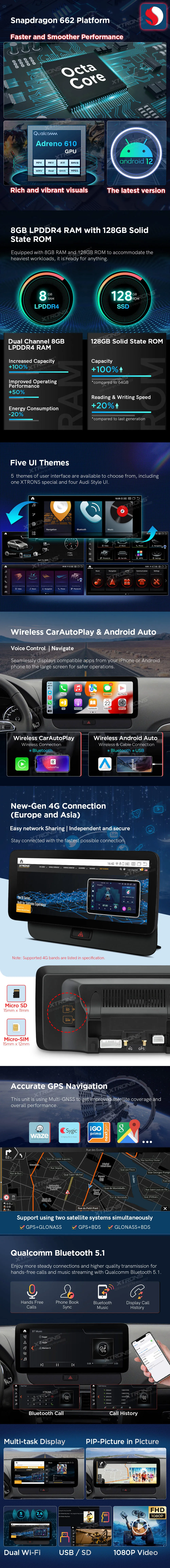 Audi Q5 2009-2017 (multimedia) | Android 12 | 12.3inch | 8GB/128GB/8Core Snapdragon | Multimedija Xtrons QXA22UHPA12Q5L