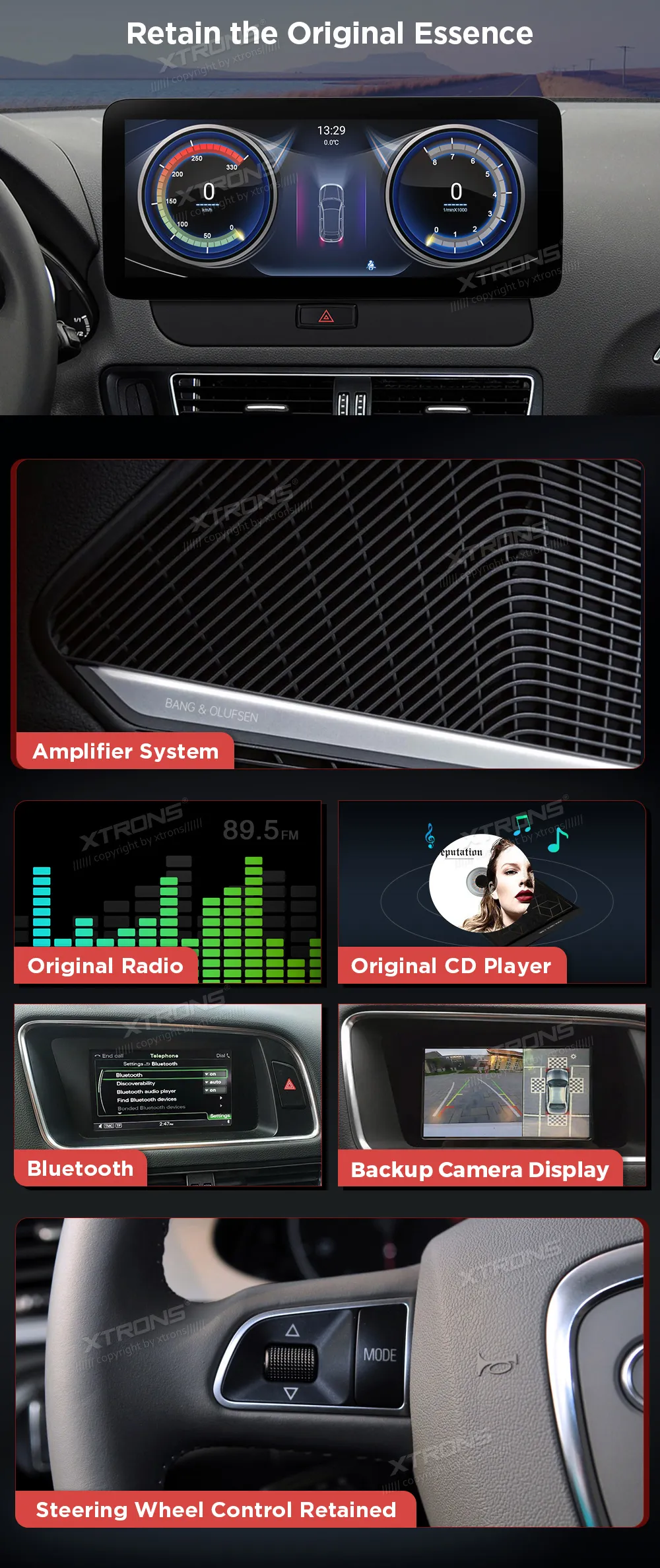 Audi Q5 2009-2017 (multimedia) | Android 12 | 12.3inch | 8GB/128GB/8Core Snapdragon | Multimedija Xtrons QXA22UHPA12Q5L