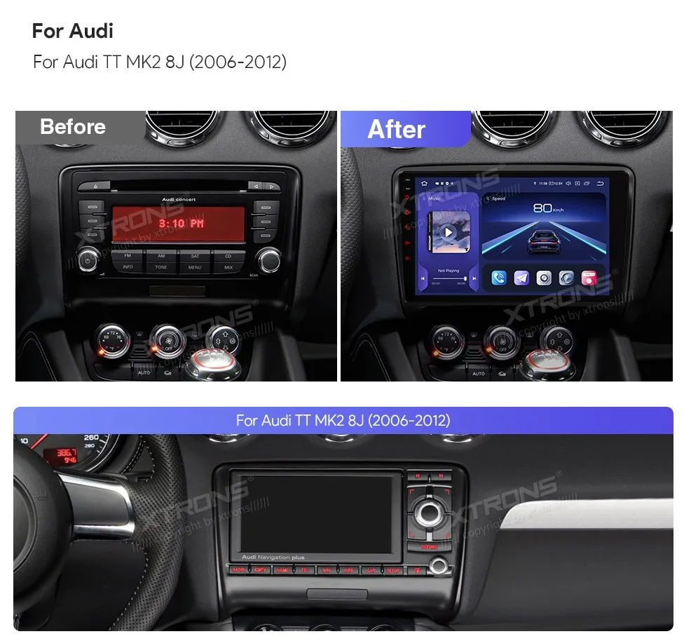 Audi TT 2006-2012| Android 14 | 9inch QLED | 8GB/256GB/8Core Snapdragon| Multimedija Xtrons IQP94TTAP