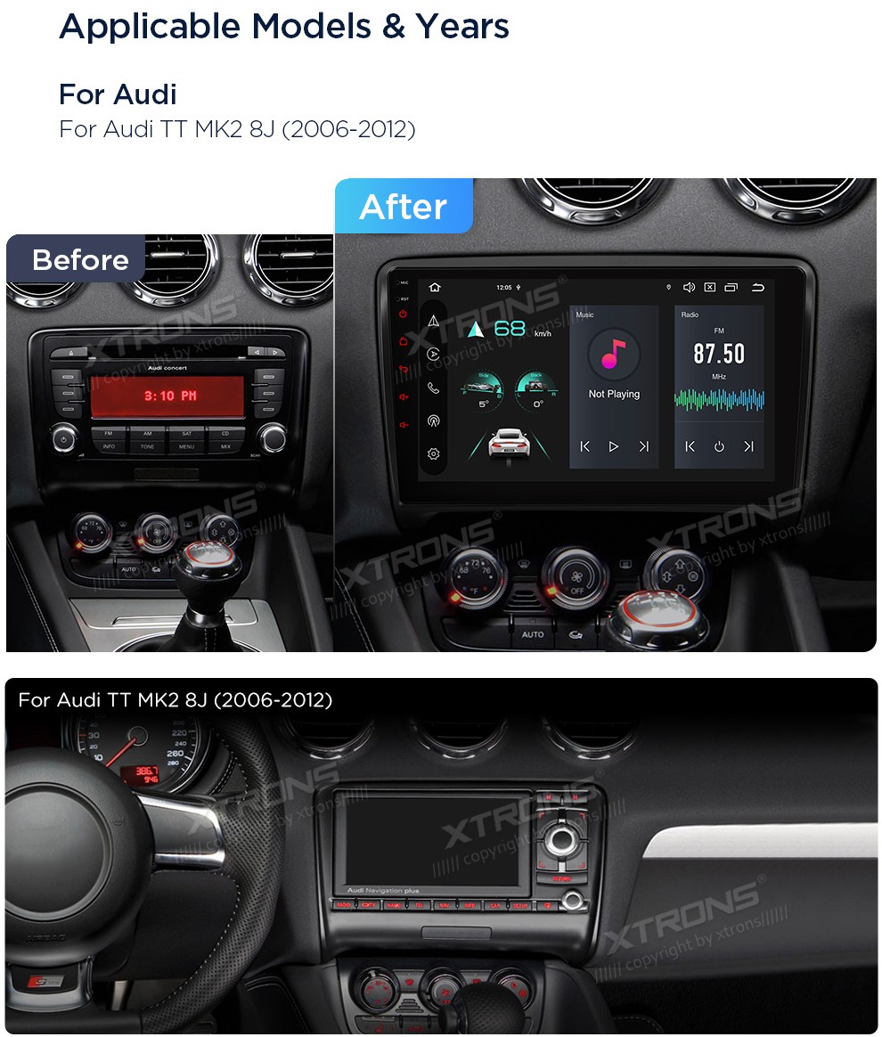 Audi TT 2006-2012| Android 14 | 9inch | 4GB/64GB/8Core| Multimedija Xtrons PXP94TTAGDAB