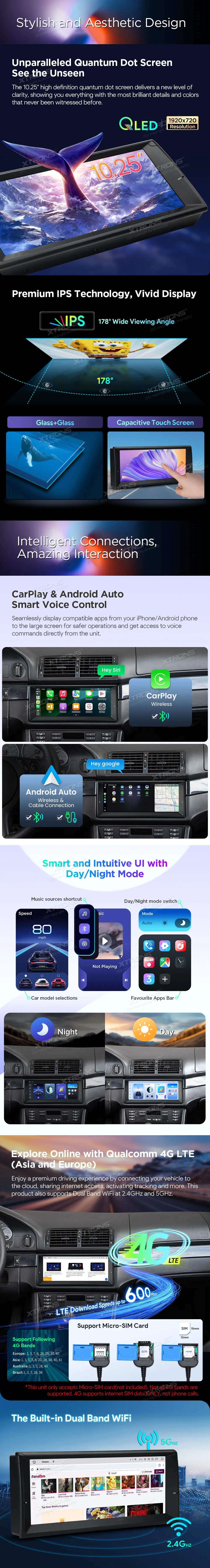 BMW E39 / E38 | Android 14 | 10.25 inch QLED | 8GB/256GB/8Core Snapdragon | Multimedija Xtrons IQ1439BH