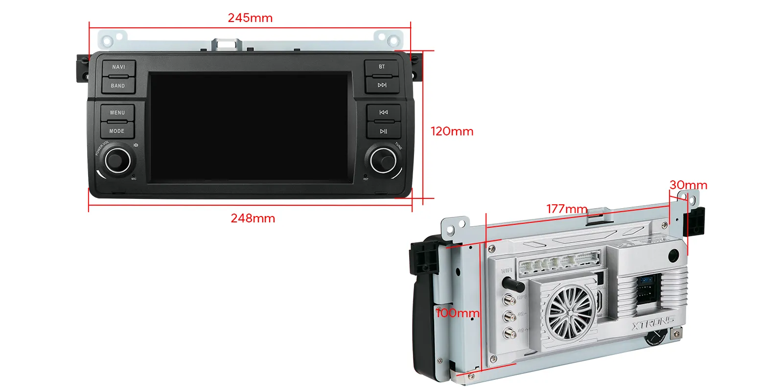BMW E46 | Rover 75 | Android 14 | 7 inch QLED | 8GB/256GB/8Core Snapdragon | Multimedija Xtrons IQ7446BL