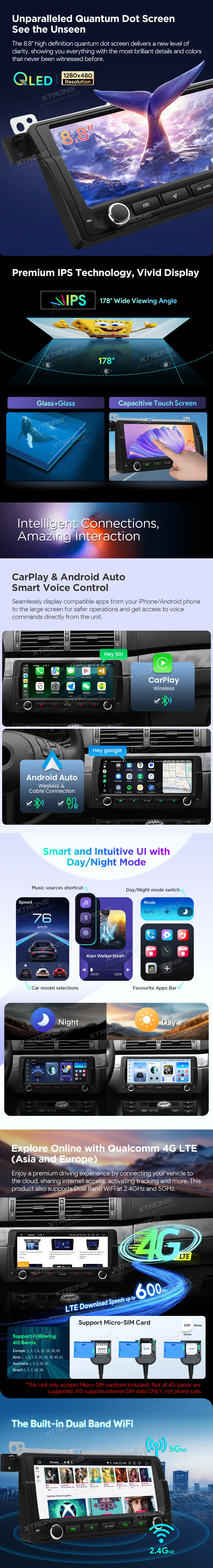 BMW E46 | Rover 75 | Android 14 | 8.8 inch QLED | 8GB/256GB/8Core Snapdragon | Multimedija Xtrons IQ8446BH