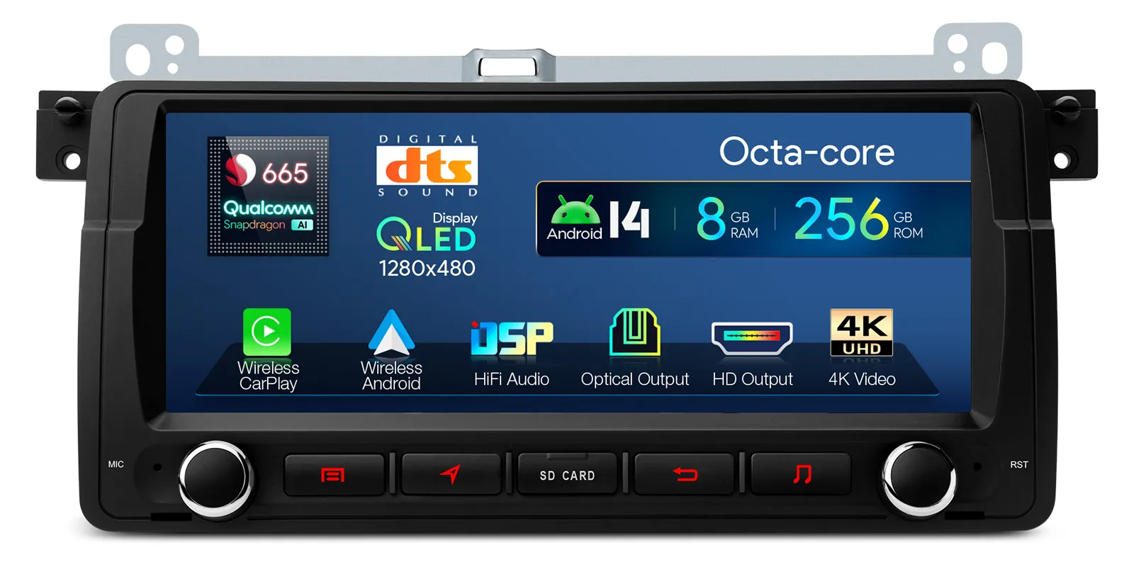 BMW E46 | Rover 75 | Android 14 | 8.8 inch QLED | 8GB/256GB/8Core Snapdragon | Multimedija Xtrons IQ8446BH