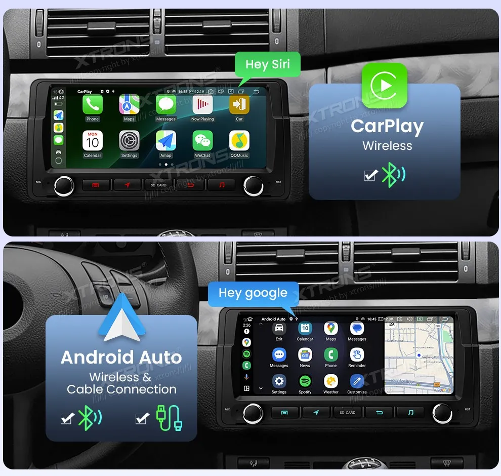 BMW E46 | Rover 75 | Android 14 | 8.8 inch QLED | 8GB/256GB/8Core Snapdragon | Multimedija Xtrons IQ8446BH