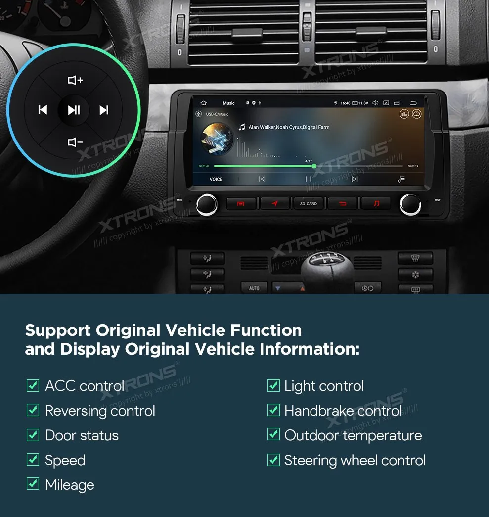BMW E46 | Rover 75 | Android 14 | 8.8 inch QLED | 8GB/256GB/8Core Snapdragon | Multimedija Xtrons IQ8446BH