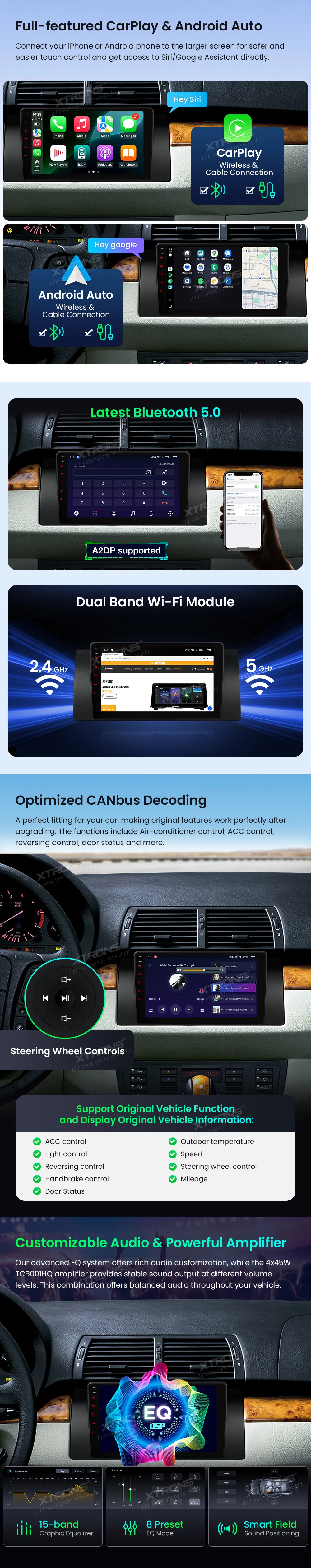 3 Serijos BMW,  WiFi, 4G, Internetas, Waze, Google Maps, YouTube, 8GB RAM, 256GB ROM, 8 Cores, išsimokėtinai, Apple CarPlay, Android Auto, montavimas