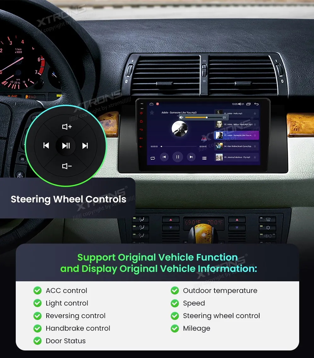 BMW X5 E53 | Android OS | 9 inch | 4GB/64GB/8Core | Multimedija Xtrons IDP9053B