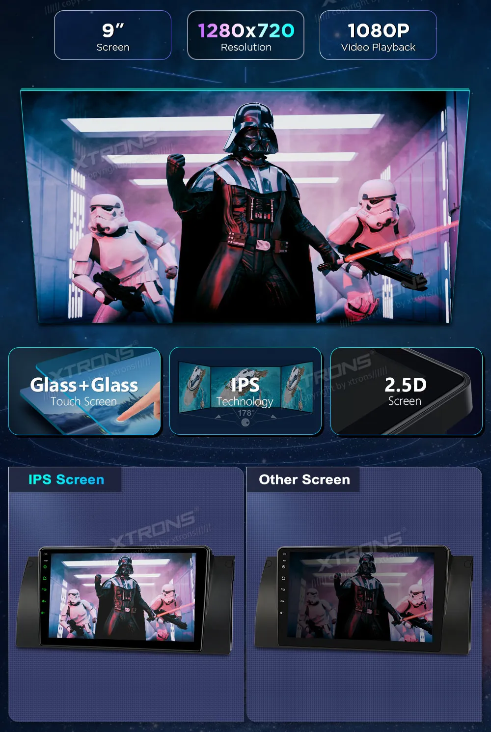 BMW X5 E53 | Android OS | 9 inch | 2GB/32GB/8Core | Multimedija Xtrons IEP9253B