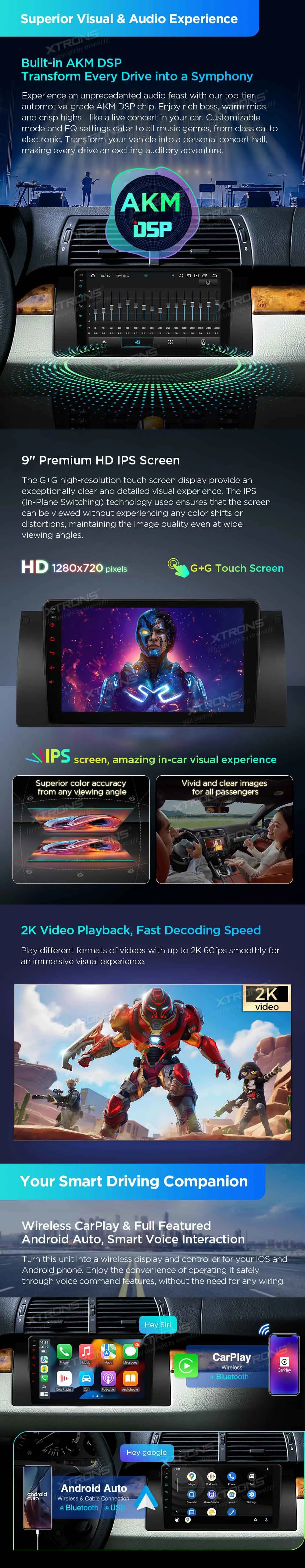 BMW X5 E53 | Android 14 | 9 inch | 4GB/64GB/8Core | Multimedija Xtrons PXP9453BGDAB