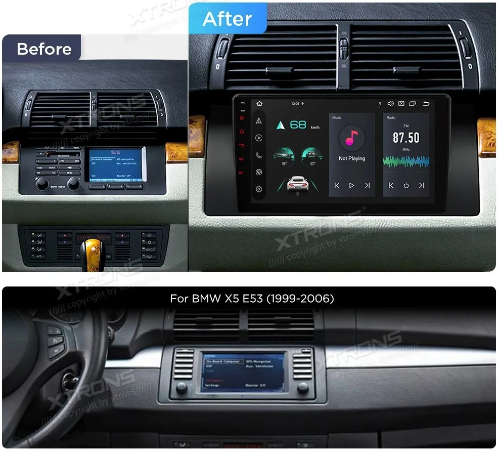 BMW X5 E53 | Android 14 | 9 inch | 4GB/64GB/8Core | Multimedija Xtrons PXP9453BGDAB