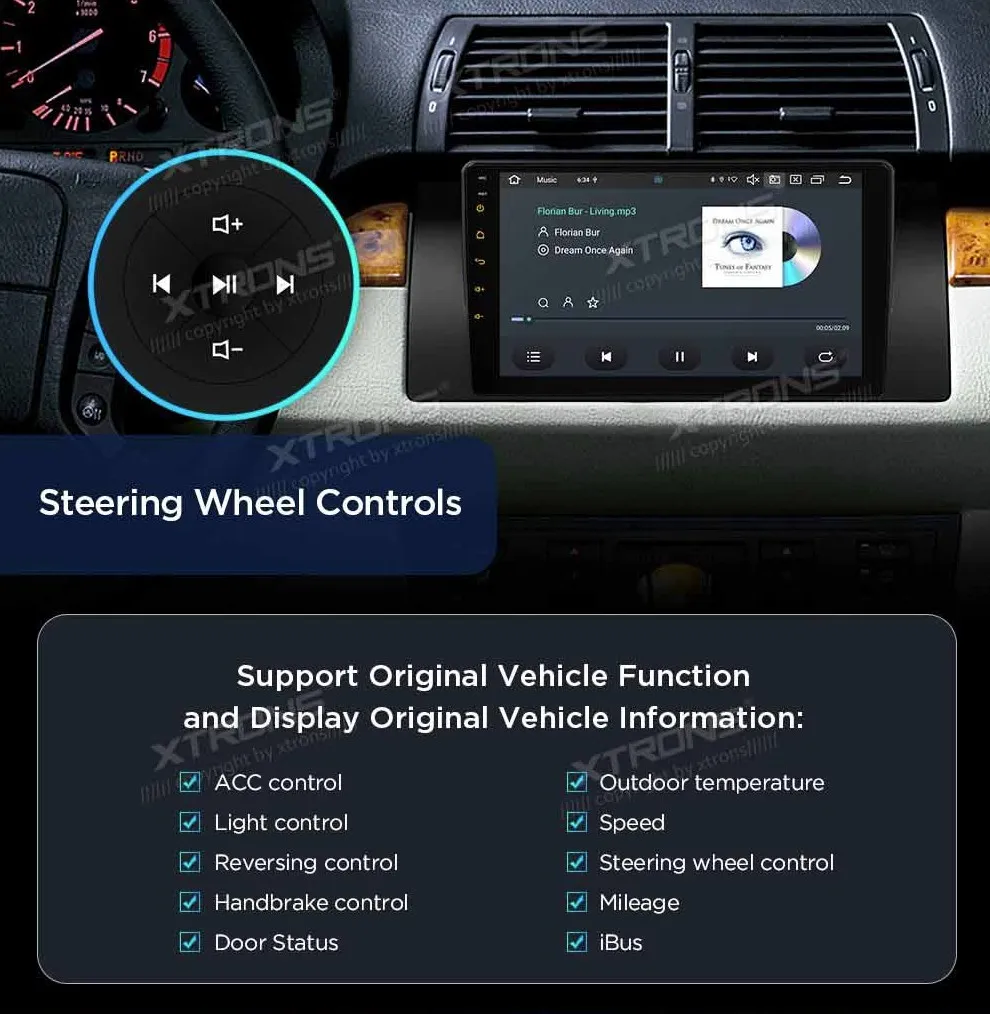 BMW X5 E53 | Android 14 | 9 inch | 4GB/64GB/8Core | Multimedija Xtrons PXP9453BGDAB