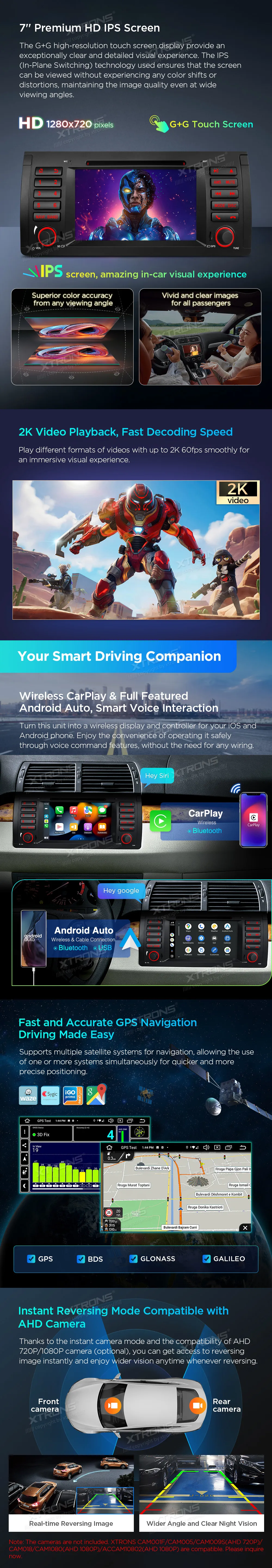 BMW X5 E53 | Android 14 | 7 inch | 4GB/64GB/8Core | Multimedija Xtrons PX7453BGS