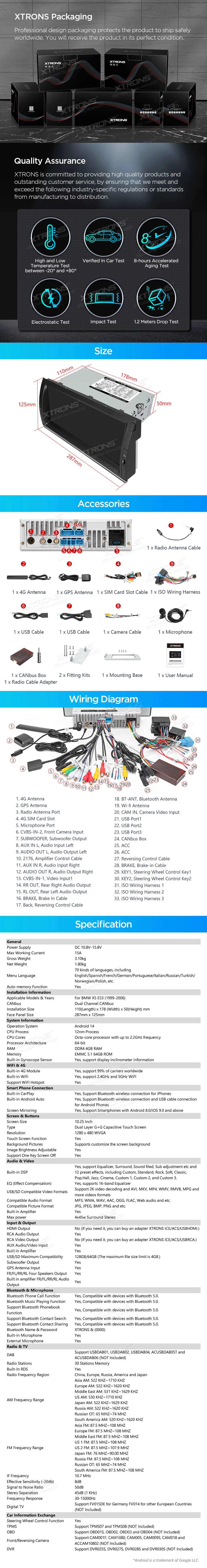 BMW X5 E53 | Android 14 | 10.25 inch | 4GB/64GB/8Core | Multimedija Xtrons PX1453BLHGS