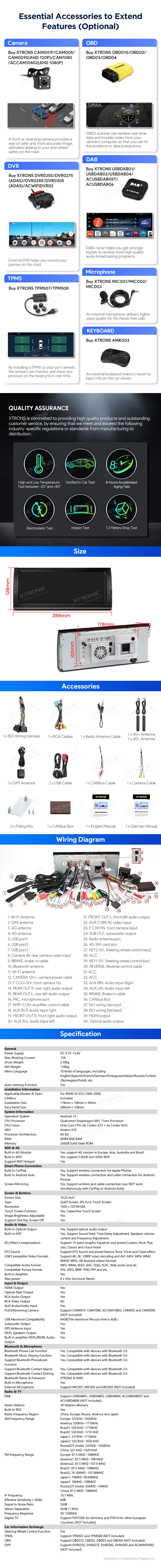 Moderni Android 14 multimedija BMW X5 E53 su 10.25" QLED ekranu, Snapdragon, 8+256 GB, DSP, 4G LTE, CarPlay ir Android Auto.