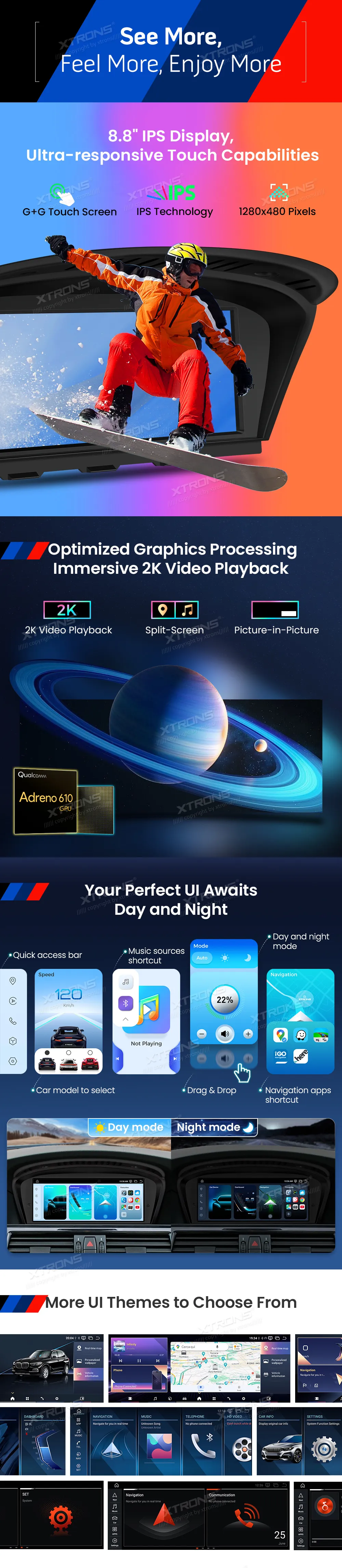 BMW E60 E61 E90 E91 E92 E93 CCC | Android OS | 8.8 inch | 4GB/64GB/8Core Snapdragon 662 | Multimedija Xtrons QBBH8460CC