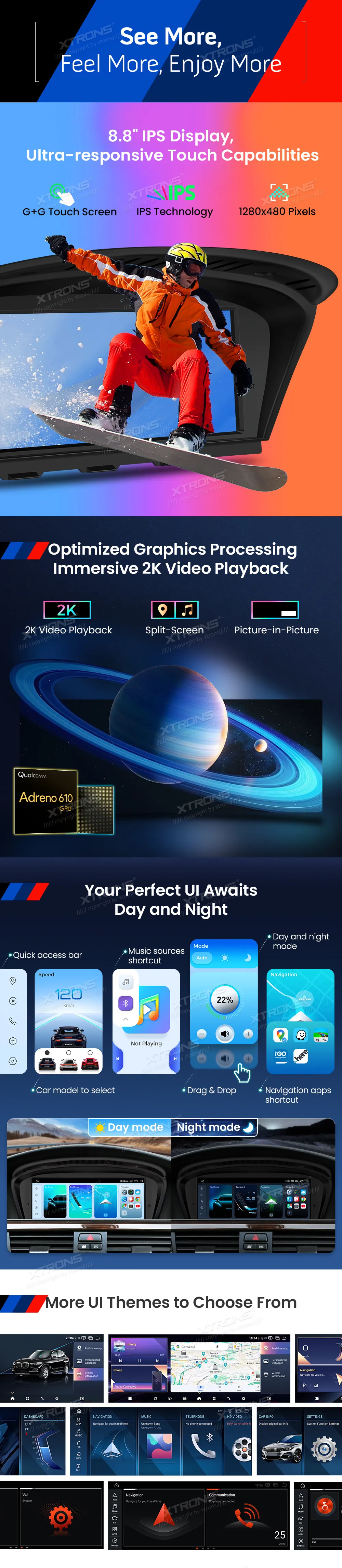 BMW E60 E61 E90 E91 E92 E93 CIC | Android OS | 8.8 inch | 8GB/128GB/8Core Snapdragon 662 | Multimedija Xtrons QBBH8460CI