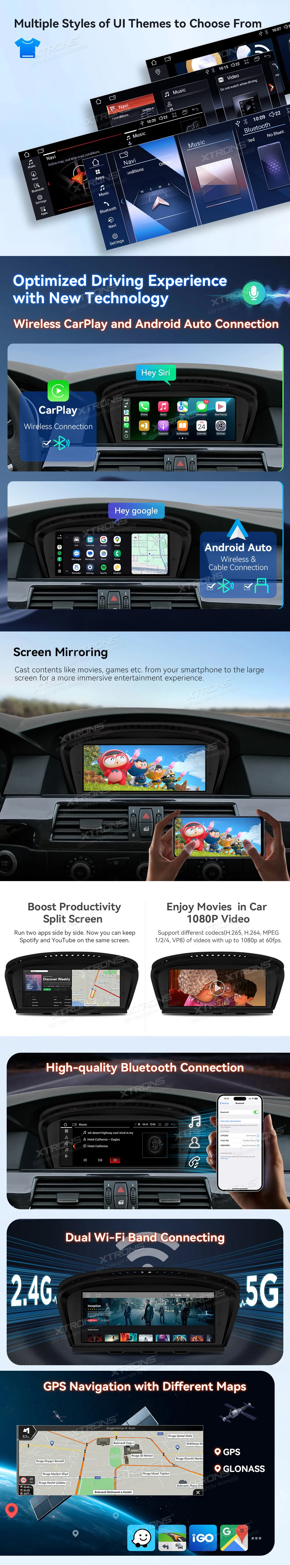 Atnaujinkite savo BMW su pažangia Android 14 sistema – 4+64 GB atmintis, 4G LTE, belaidis CarPlay/Android Auto, ryškus 8.8" IPS ekranas ir pilna integracija su CCC sistema.