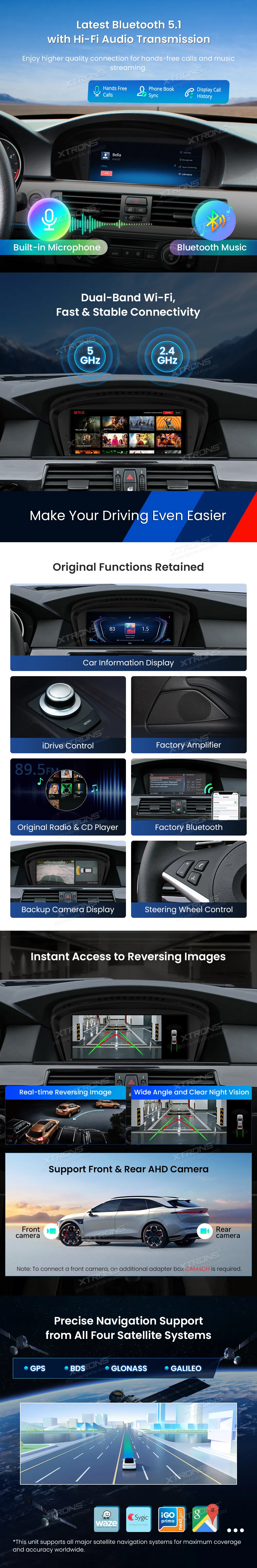 BMW E60 E61 E90 E91 E92 E93 CCC | Android 14 | 8.8 inch | 8GB/256GB/8Core Snapdragon 685 | Multimedija Xtrons QWBX8460CC