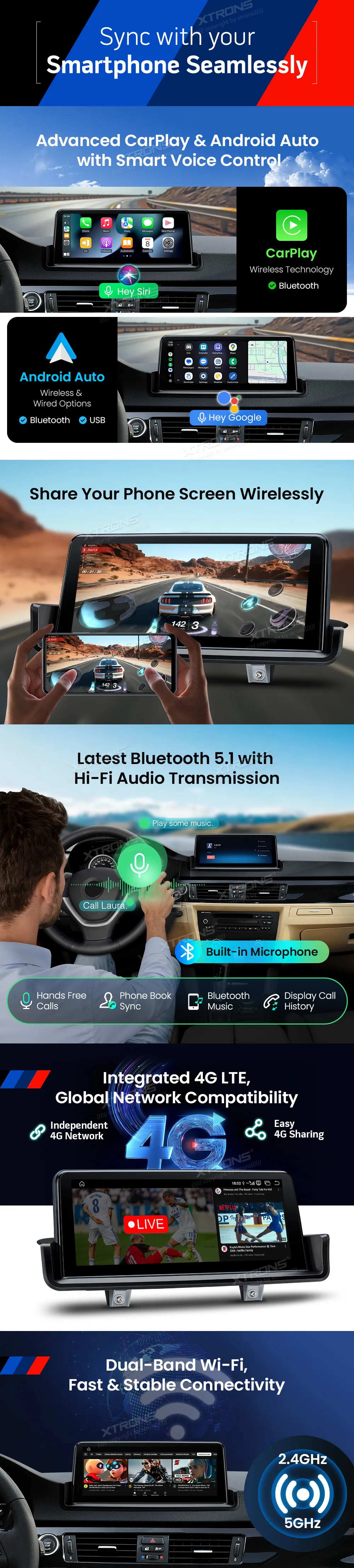 BMW E90 E91 E92 E93 | Android OS | 10.25 inch | 8GB/128GB/8Core Snapdragon 662 | Multimedija Xtrons QBBH1490UNL