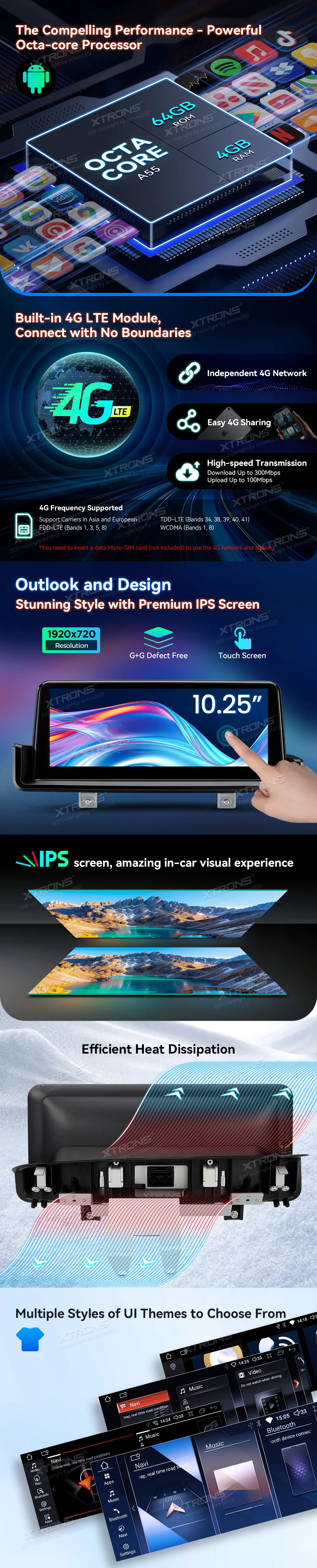 BMW E90 E91 E92 E93 be ekrano | Android OS | 10.25 inch | 4GB/64GB/8Core | Multimedija Xtrons QDB1090UNL