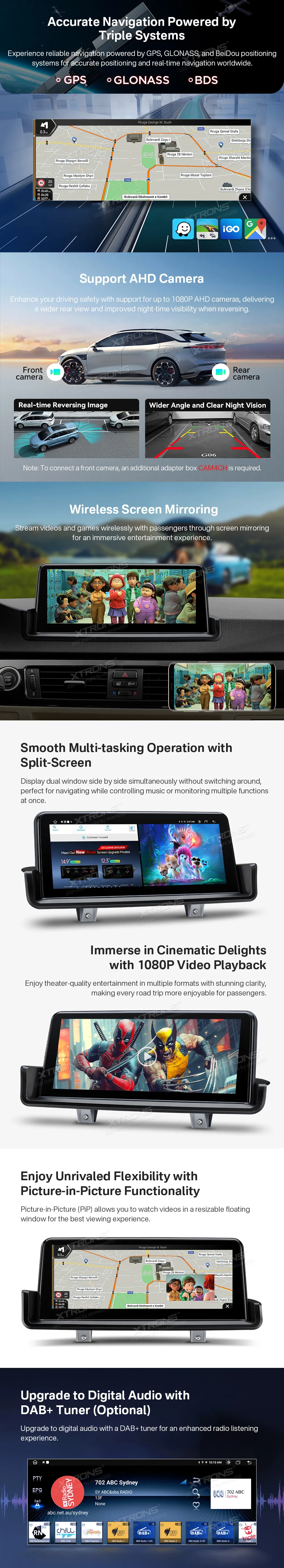 BMW E90 E91 E92 E93 be ekrano | Android OS | 10.25 inch | 4GB/64GB/8Core | Multimedija Xtrons QTB1090UNL