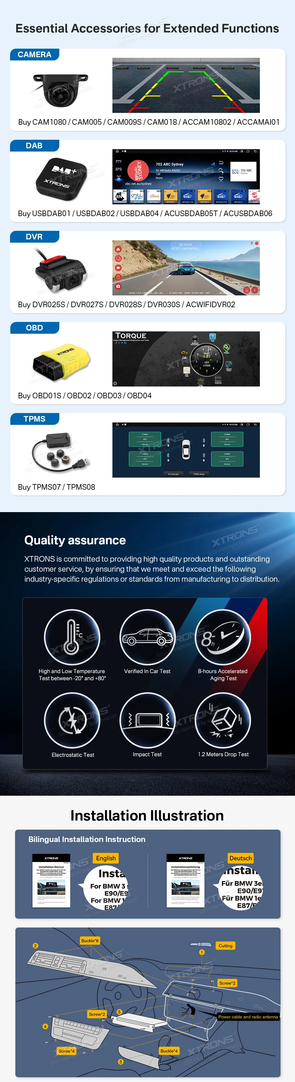 BMW E90 E91 E92 E93 be ekrano | Android OS | 10.25 inch | 4GB/64GB/8Core | Multimedija Xtrons QTB1090UNL