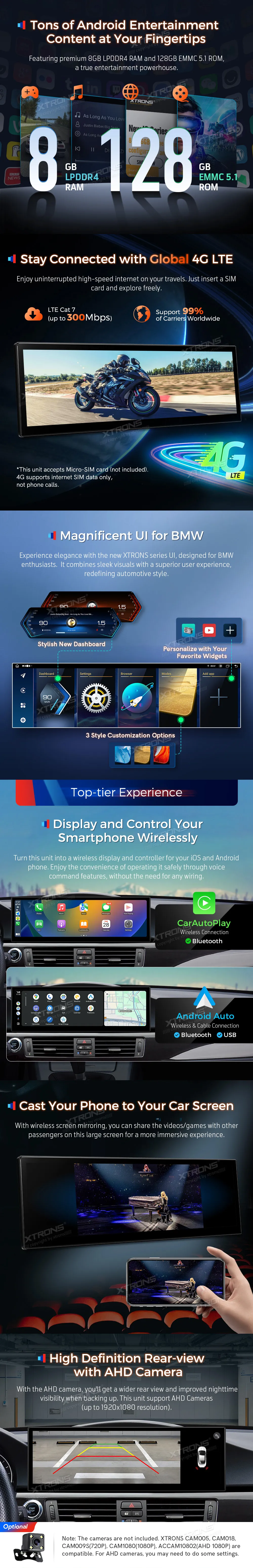 BMW E90 E91 E92 E93 CCC | Android OS | 14.9 inch | 8GB/128GB/8Core | Multimedija Xtrons QLBH4492CC3