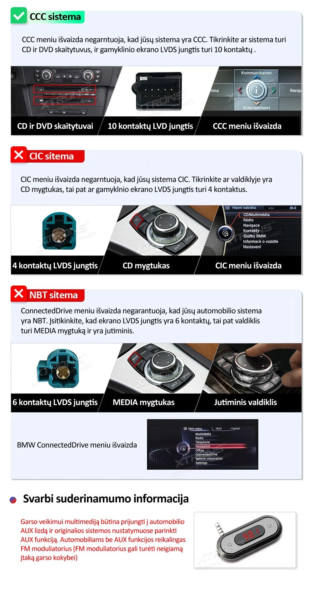 BMW E90 E91 E92 E93 be ekrano | Android OS | 10.25 inch | 4GB/64GB/8Core | Multimedija Xtrons QTB1090UNL