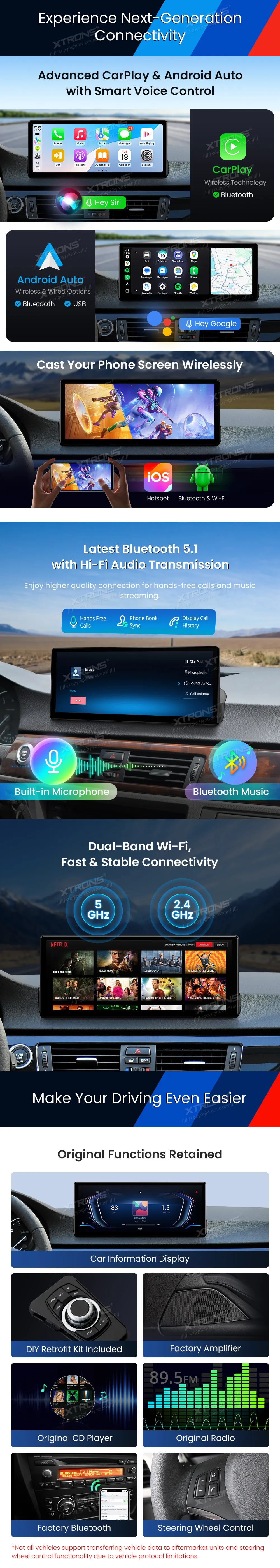 BMW E90 E91 E92 E93 be ekrano | Android 14 | 12.3 inch | 8GB/256GB/8Core Snapdragon | Multimedija Xtrons QWBX24UMB12E90L