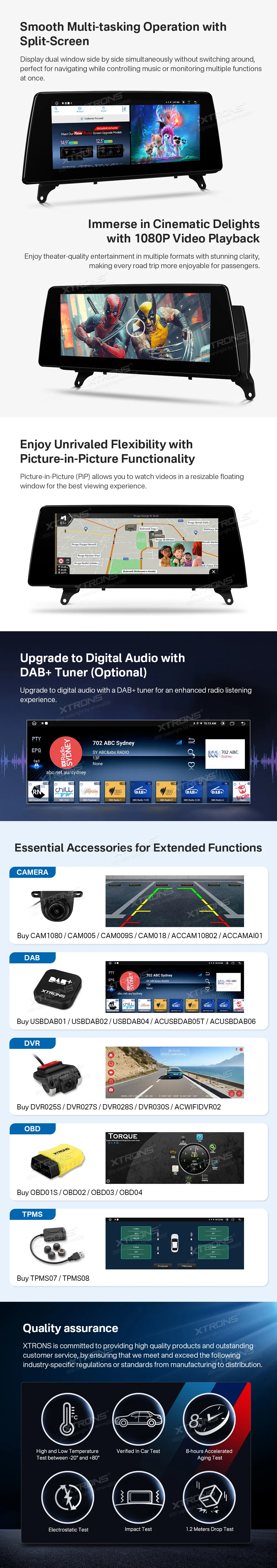 BMW X5 E70 X6 E71 CCC | Android OS | 10.25 inch | 2GB/64GB/8Core | Multimedija Xtrons QTB10X5CCL