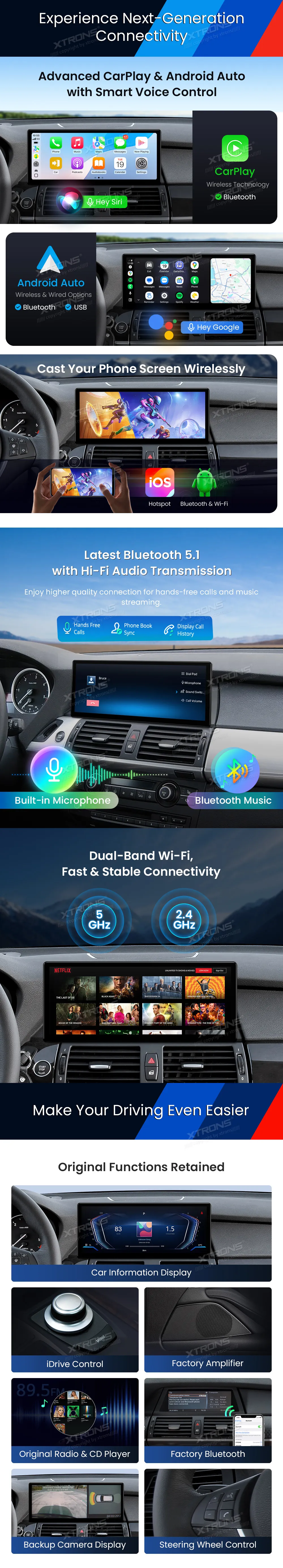 BMW X5 E70 X6 E71 CCC | Android 14 | 12.3 inch | 8GB/256GB/8Core Snapdragon 685 | Multimedija Xtrons QWBX24CCB12X5L