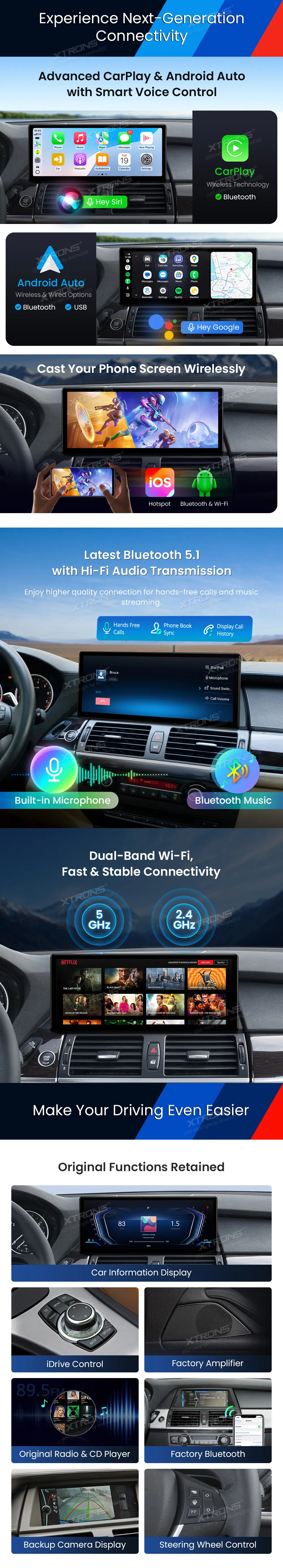 BMW X5 E70 X6 E71 CIC | Android 14 | 12.3 inch | 8GB/256GB/8Core Snapdragon 685 | Multimedija Xtrons QWBX24CIB12X5L