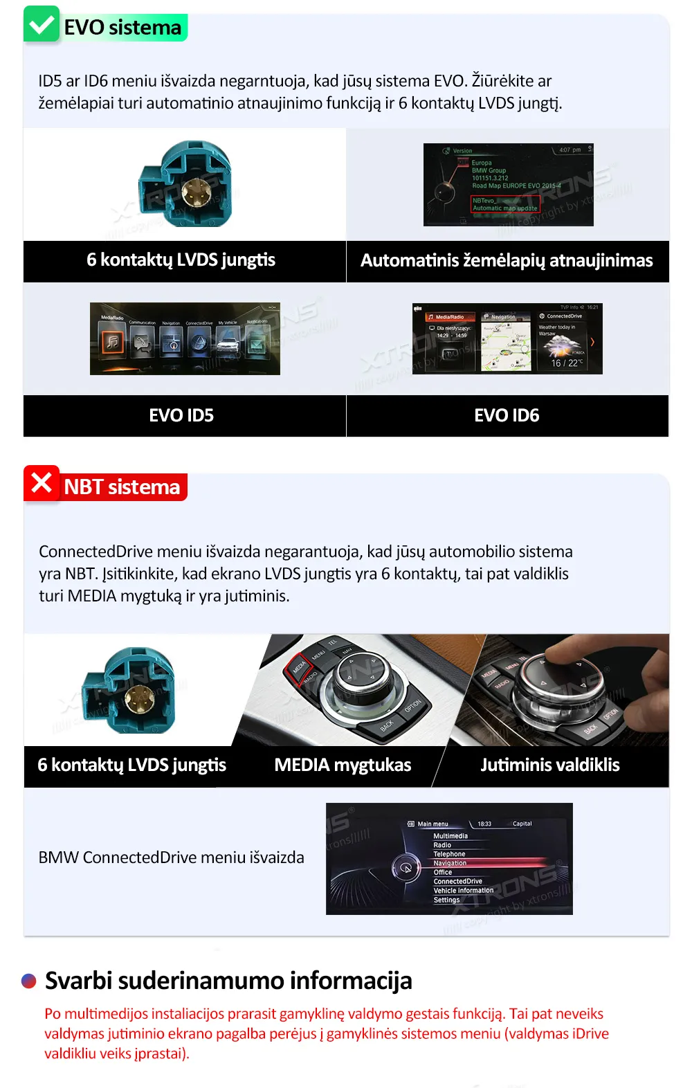 BMW X5 F15 X6 E16 EVO | Android OS | 14.9 inch | 8GB/128GB/8Core | Multimedija Xtrons QLBH44X5EV3