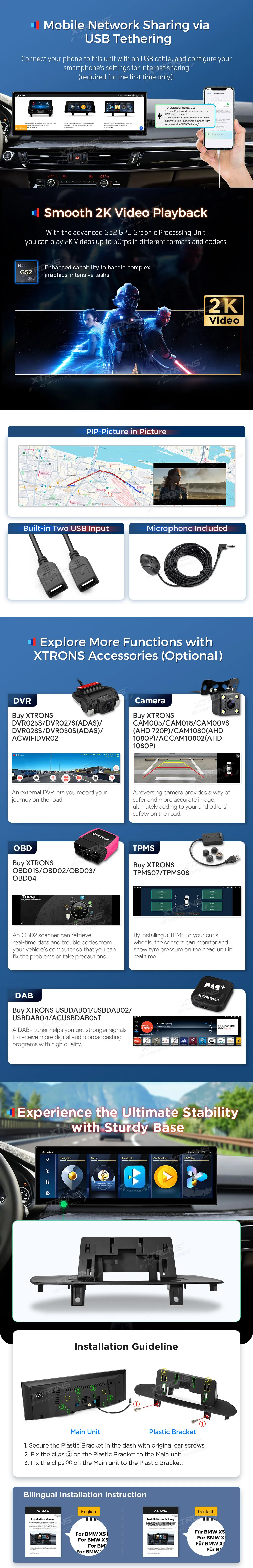 BMW X5 F15 X6 E16 NBT | Android OS | 14.9 inch | 8GB/128GB/8Core | Multimedija Xtrons QLBH44X5NB3