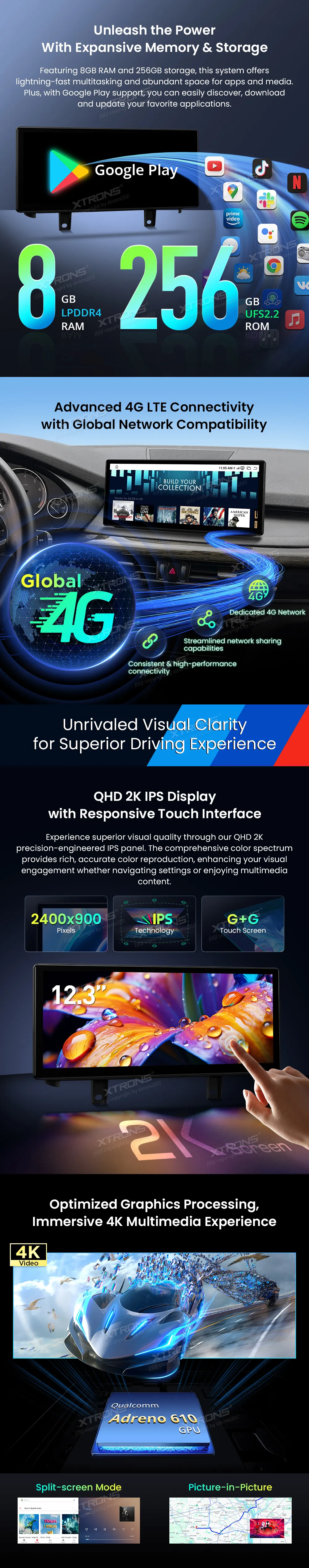 BMW X5 F15 X6 E16 NBT | Android 14 | 12.3 inch | 8GB/256GB/8Core Snapdragon 685 | Multimedija Xtrons QWBX24NB12X5N