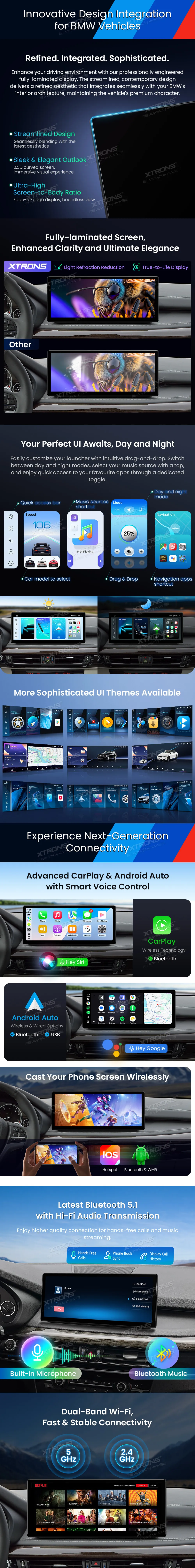 BMW X5 F15 X6 E16 NBT | Android 14 | 12.3 inch | 8GB/256GB/8Core Snapdragon 685 | Multimedija Xtrons QWBX24NB12X5N