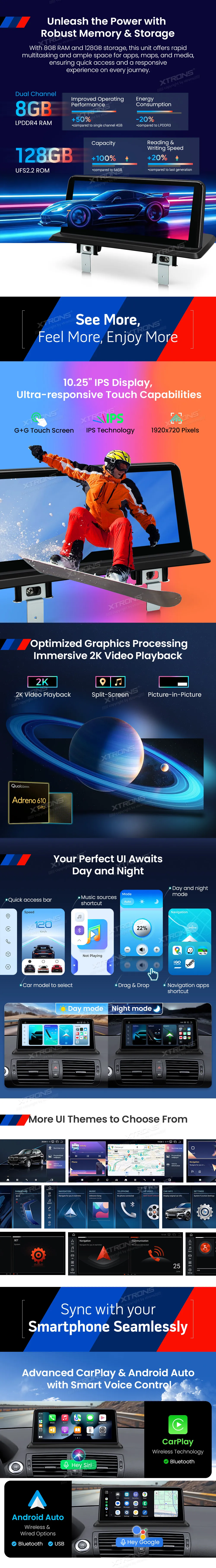 BMW E81 E82 E87 E88 be ekrano | Android OS | 10.25 inch | 8GB/128GB/8Core Snapdragon 662 | Multimedija Xtrons QBBH1487UNL