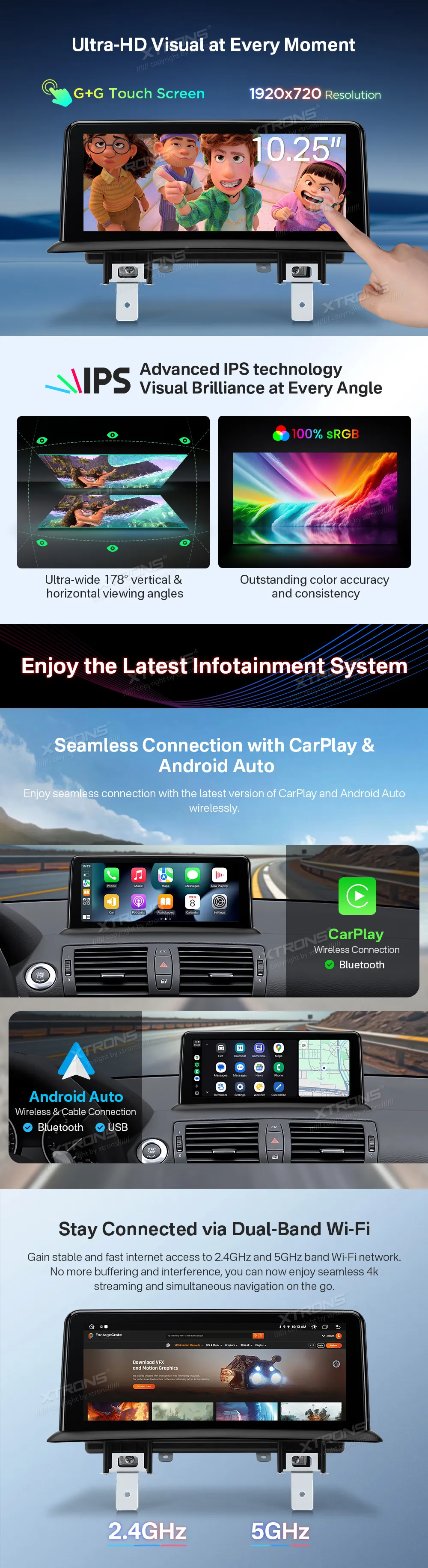 BMW E81 E82 E87 E88 be ekrano | Android OS | 10.25 inch | 2GB/64GB/8Core | Multimedija Xtrons QTB1087UNL