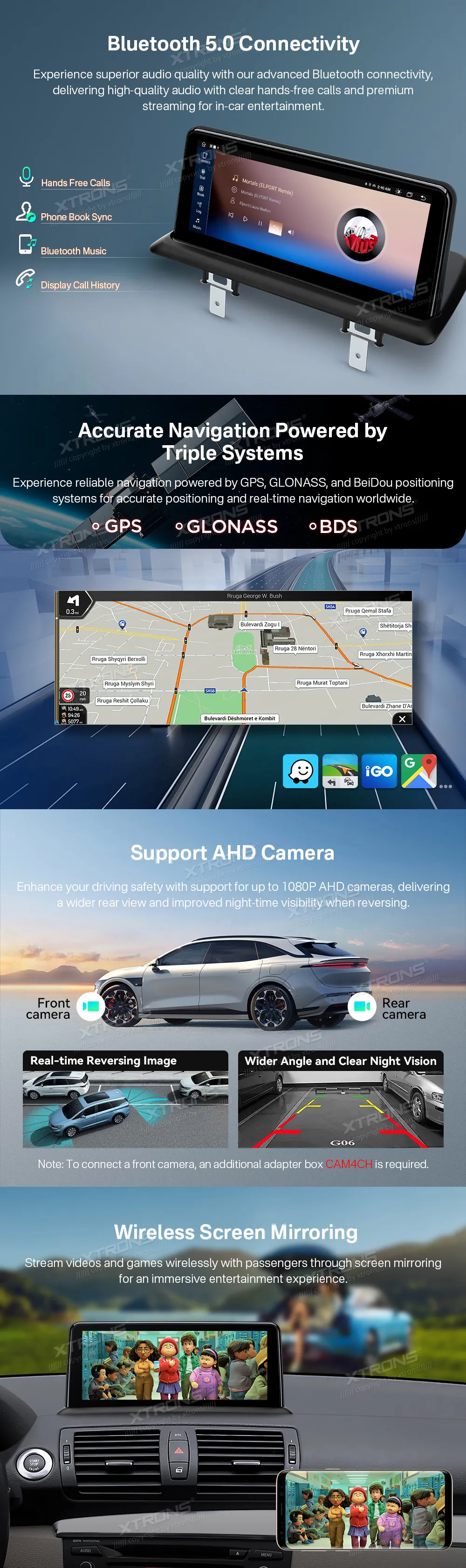 BMW E81 E82 E87 E88 be ekrano | Android OS | 10.25 inch | 2GB/64GB/8Core | Multimedija Xtrons QTB1087UNL